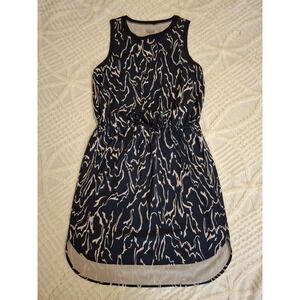 Athleta Women's Size Small Rincon Sleeveless Printed Dress Navy Blue Stretch